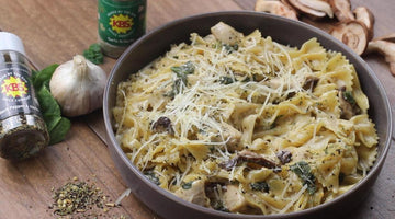 Creamy Chicken Shiitake Farfalle One Pot Pasta